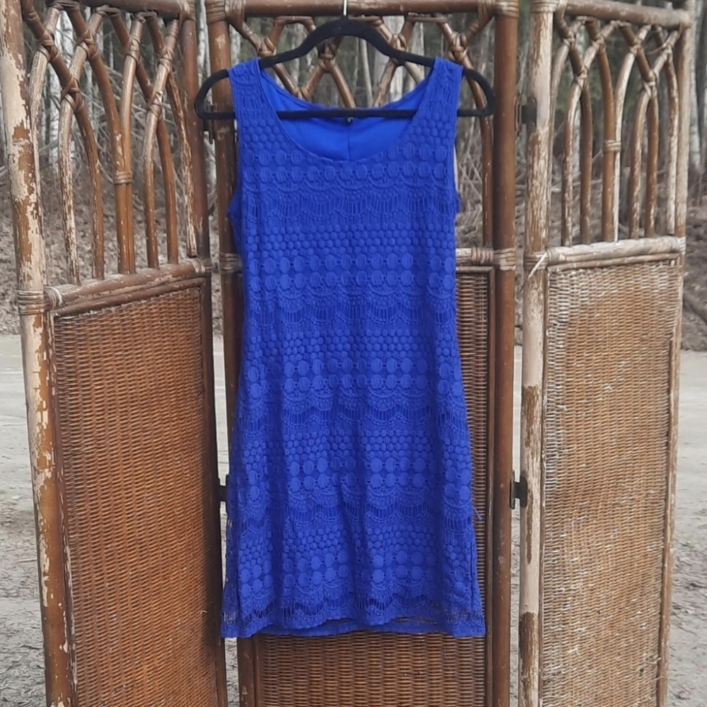 Elegant Blue Lace Dress